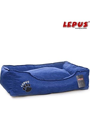 AKS Lepus Soft Fermuarlı Köpek Yatağı Mavi Xlarge