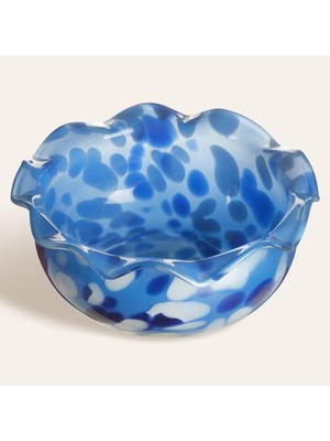 AKS Aravalı Mavi - Beyaz Dekoratif Kase 8X8X18 cm
