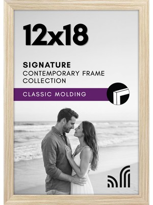 AKS Americanflat 12X18 Poster Çerçevesi Doğal Meşe - Kırılmaya Dayanıklı Camlı Tasarlanmış Ahşap - Duvar Için Yatay ve Dikey Formatlar Dahil Asma Donanımı ile