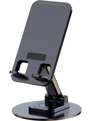 AKS HT-A10 Masaüstü Telefon Tablet Tutucu Stand Taşınabilir Portatif Metal Taban 360 Derece Dönebilir