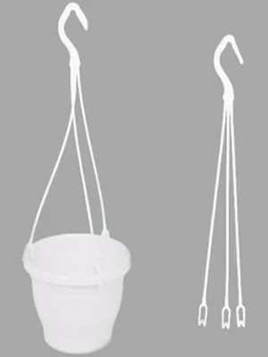 Katı Plastik Makrome Askılı Saksı 5 Adet Beyaz 16 Cm, MKR1203202489