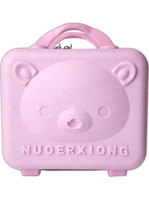 AKS Kilitli Makyaj Çantası Valizi Pembe, Su Geçirmez Darbeye Dayanıklı Kozmetik Organizer 30 x 23 x 16 cm Pembe