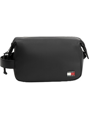 AKS Tommy Hilfiger Tjm Elevated Pu Washbag Erkek Makyaj Çantası Black Os