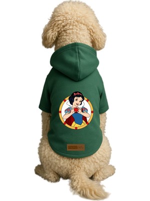 AKS Monopetz Baskılı Içi Polarlı Köpek ve Kedi Kıyafeti & Elbisesi - Yeşil Renk Kapüşonlu Hoodie B1FDC, Xs