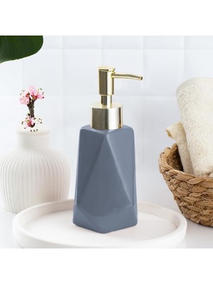 AKS Porsima 3203 Seramik Sıvı Sabunluk - Tezgah Üstü Banyo Mutfak Lavabo Sabunluğu - 250 cc Antrasit