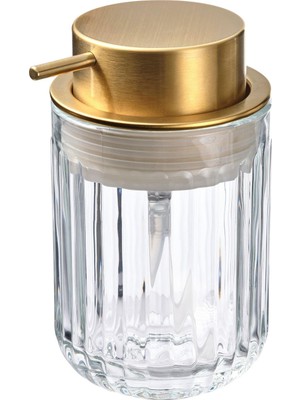 AKS Ikea Gold Başlıklı Sıvı Sabunluk Meridyendukkan Cam-Altın Rengi 350 ml
