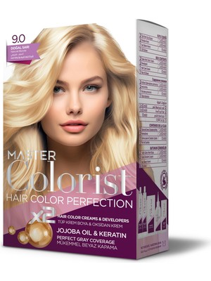 AKS Master Colorist Set Saç Boyası 9.0 Doğal Sarı