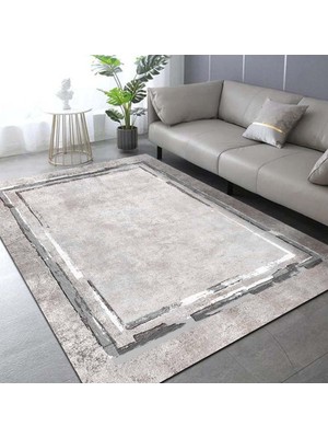 AKS Latte Dizayn Lareny Kadife Pamuk Tabanlı Yıkanabilen Kaydırmaz Antibakteriyel Salon Halısı 120X180