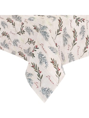 AKS Elrene Home Fashions Tatil Ağacı Süslemeleri Kumaş Masa Örtüsü, Noel Masa Örtüsü, 152,8 cm x 300,8 Cm, Dikdörtgen