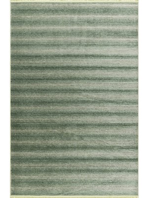 AKS Koza Halı Stripe Yeşil Kilim Kaymaz Taban Salon Oturma Odası Antre Halısı 33011A, 120 x 180