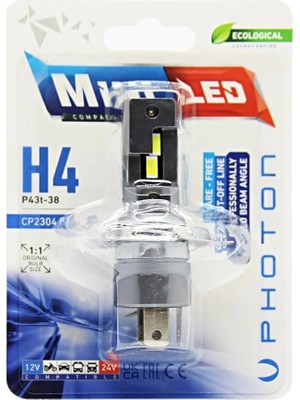 AKS Photon Ampul Mini H4 12-24V Compact LED (Tekli Blister) Pht CP2304 B1