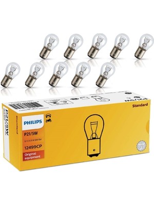 AKS Philips (10 Adet) 12V P21-5W Stop-Sinyal Ampulü (1016) 12499CP Ean- 8711500481603