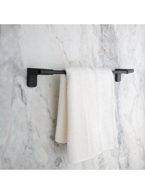 AKS 40 cm Uzun Pütürlü Mat Siyah Banyo Havluluk