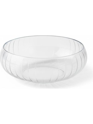 AKS Şeffaf Cam Görünümlü Büyük Salata Kasesi – Isıya Dayanıklı Servis Kasesi, Sofra Sunum Kasesi (24 cm – 7 Cm)