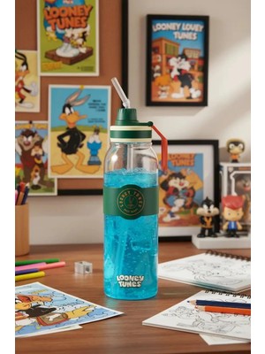 AKS Bugs Bunny Lisanslı Retro Serisi Pipetli ve Askılı Plastik Su Kabı 1000 Ml, 2021359010104