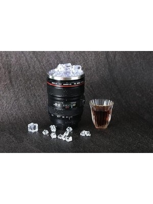 AKS Objektif Kupa Lens Kupa Kahve ve Çay Için Termos Kupa Fotoğraf Tutkunları Için Dekoratif Hediyelik 350 ml (Plastik Kapak)