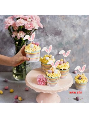AKS Mfm Tavşan Temalı Pasta Kürdanı Eva 6 Adet