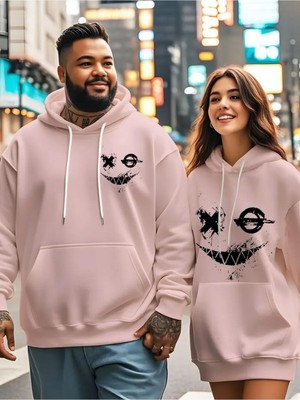 AKS Tarzsokak Renkli Kapşonlu Sweatshirt Çift Sevgili Kombinleri Couple Clothing, RENKLI-K77, S