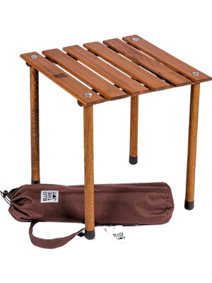 AKS Bag The Joy 40 x 40 x 40 Katlanır Rulo Kamp ve Piknik Masası Kahverengi