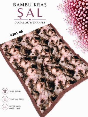 Sedef Desenli Bambu Kraş Şal