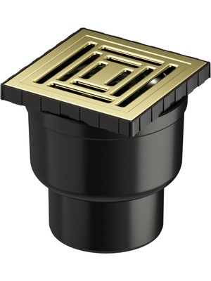 AKS Vitra V-Flow Kare 5608281 Duş Kanalı Alttan Çıkışlı Dk 800 Kapak Parlak Altın