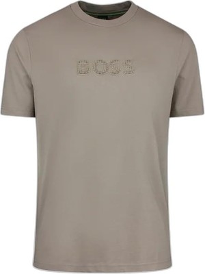 AKS Erkek Pamuklu Bisiklet Yaka Kısa Kollu Haki T-Shirt 50559361-334