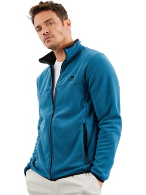 AKS Zümrüt Yazı Nakışlı Dik Yaka Fermuarlı Standart Kalıp Erkek Sweatshirt Polar - 87992