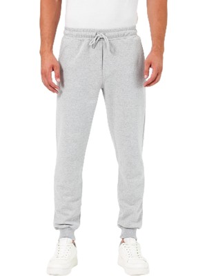 AKS By Comeor Kalın Gri Erkek Eşofman Altı Jogger Arka Cepli Paça Lastikli Regular Fit Şardonsuz Xl