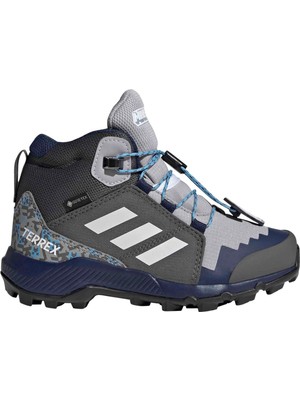 Adidas Minecraft Terrex Mid Gore-Tex Çocuk Gri Yürüyüş Ayakkabısı (KK1755)