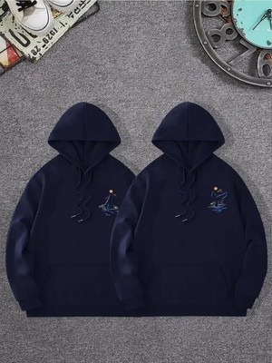 AKS Tarzsokak Renkli Kapşonlu Sweatshirt Çift Sevgili Kombinleri Couple Clothing, Renkli-K4, S