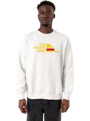 AKS Tshirthane One Piece Anime Luffy The Pirate King Beyaz Erkek 2ip Sweatshirt P19273S546, S