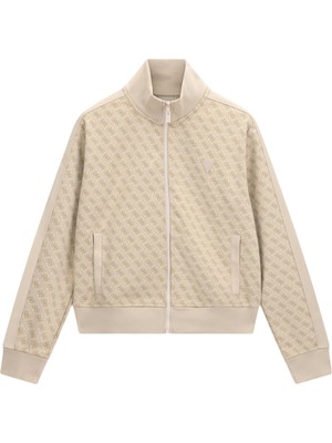 AKS Guess Art V6RQ08 K2042 Kadın Sweatshirt, 4g Jacquard Light Mi, L