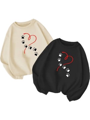 AKS Tarzsokak Renkli Kapşonlu Sweatshirt Çift Sevgili Kombinleri Couple Clothing, RENKLI-K20, L