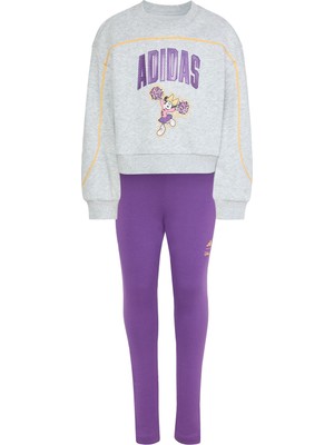 AKS Adidas Girl's Disney Minnie Mouse Jogger, Açık Gri Heather/yarı Buz Mandalina, 5-6 Yaş