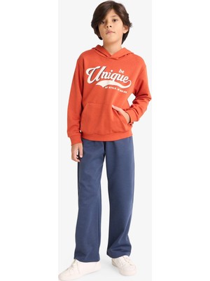AKS Defacto 2'li Takım Kapüşonlu Baskılı Sweatshirt Eşofman Altı Erkek Çocuk, 8-9 Yaş, G3662A825AU, TURUNCU-OG171, Erkek-Çocuk, 8/9 Yaş (134CM)