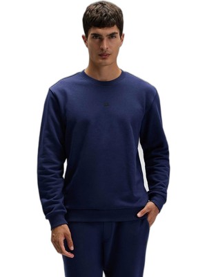AKS Ellesse Pamuklu Regular Fit Bisiklet Yaka Logolu Sweat Erkek Sweat EM556