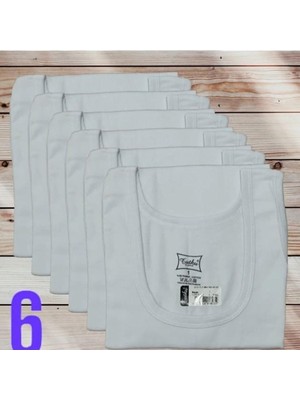 AKS Tutku Red Erkek ATLET%100 Pamuklu 6'lı Set Ter Emici Beyaz M Beden