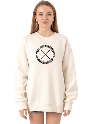 AKS Tshirthane The Walking Dead Property Of Negan Ekru Kadın 2ip Sweatshirt P23345S1071, Xs