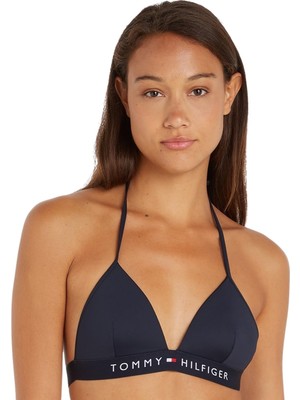 AKS Tommy Hilfiger Triangle Fixed Foam Kadın Bikini Üstü Desert Sky Xl