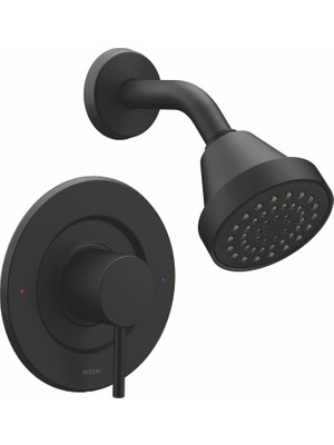 AKS Moen Mat Siyah Posi-Sıcaklık Basınç Dengeleme Modern Duş Trim Hizalama Duş Başlığı ve Duş Kolu Kolu (Valf Gerekli), T2192BL