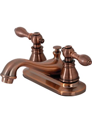 AKS Kingston Brass KB606ACL Amerikan Klasik 10 cm Orta Set Banyo Musluğu, Antik Bakır