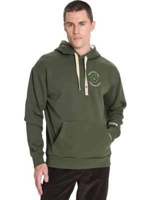 AKS Wrangler Kapüşonlu Erkek Sweatshirt Haki S
