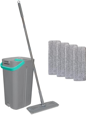 AKS Smarter Tablet Mop Paspas 4 Adet Mikrofiber Mop Temizlik Seti