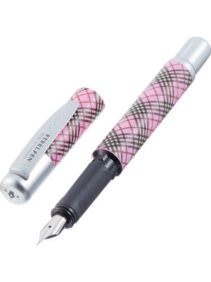 AKS Steelpen Sky Serisi 4542 Dk Pembe Ekose Dolma Kalem