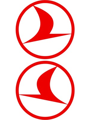 Quart Aksesuar 8 x 8 cm Türk Hava Yolları Sticker Oto Sticker Araba Cam Sticker Kırmızı