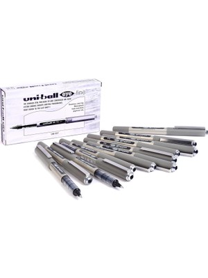 AKS Uni-Ball UB-157 Eye Fine Tükenmez Kalem, Siyah Uni Süper Mürekkep, 0,7 mm Uç, 12 Adet