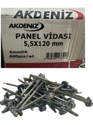 AKS Akdeniz Trapez Panel Vida 5.5X120 6mm 600 Lü Paket