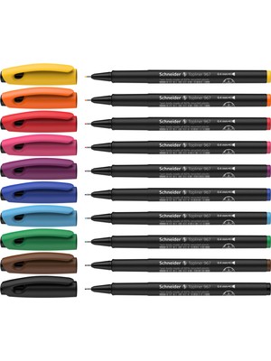 AKS Schneider Topliner 967 Fineliner (Çizgi Kalınlığı 0,4 Mm) 10'lu Kutu Çeşitli