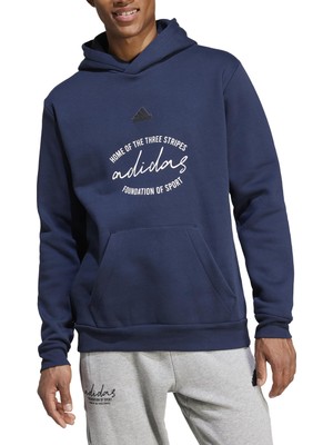 AKS Adidas Bl Fl Hd Gd Q3 Erkek Sweatshirt, Legend Ink, Xl
