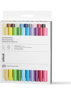 AKS Cricut 2011825 Joy Çift Uçlu (0.4 Mm-1.0mm) Marker Ultimate 20'li Paket
